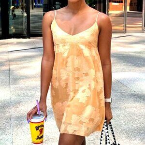 Aritzia Wilfred Lover Mini Babydoll Dress Soft Apricot Peach Size Large